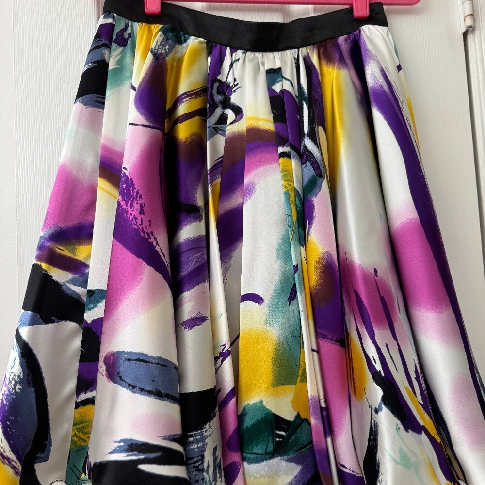 Silk Watercolor print skirt